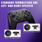 eXtremeRate Octagonal Gated Sticks Design Faceplate Shell with ThumbsGear Thumbsticks for Nintendo Switch 2 Pro Controller - Black - BDEPTM001