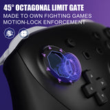 eXtremeRate Octagonal Gated Sticks Design Faceplate Shell with ThumbsGear Thumbsticks for Nintendo Switch 2 Pro Controller - Black - BDEPTM001