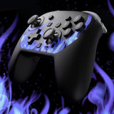 eXtremeRate Octagonal Gated Sticks Design Faceplate Shell with ThumbsGear Thumbsticks for Nintendo Switch 2 Pro Controller - Blue Flame - BDEPTR003