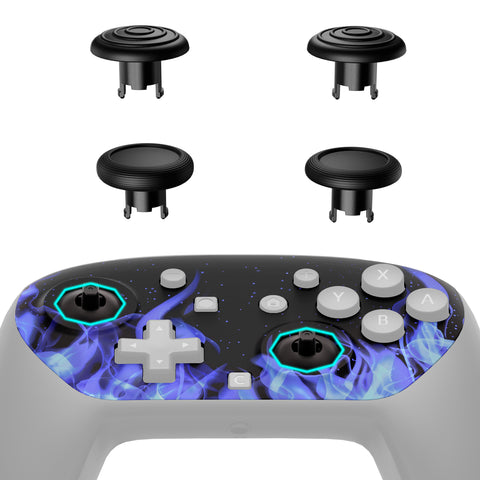 eXtremeRate Octagonal Gated Sticks Design Faceplate Shell with ThumbsGear Thumbsticks for Nintendo Switch 2 Pro Controller - Blue Flame - BDEPTR003
