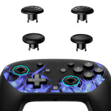 eXtremeRate Octagonal Gated Sticks Design Faceplate Shell with ThumbsGear Thumbsticks for Nintendo Switch 2 Pro Controller - Blue Flame - BDEPTR003