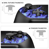 eXtremeRate Octagonal Gated Sticks Design Faceplate Shell with ThumbsGear Thumbsticks for Nintendo Switch 2 Pro Controller - Blue Flame - BDEPTR003