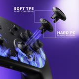 eXtremeRate Octagonal Gated Sticks Design Faceplate Shell with ThumbsGear Thumbsticks for Nintendo Switch 2 Pro Controller - Blue Flame - BDEPTR003