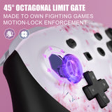 eXtremeRate Octagonal Gated Sticks Design Faceplate Shell with ThumbsGear Thumbsticks for Nintendo Switch 2 Pro Controller - Cherry Blossom Whisper - BDEPTR006