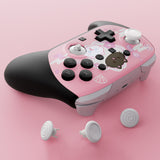 eXtremeRate Octagonal Gated Sticks Design Faceplate Shell with ThumbsGear Thumbsticks for Nintendo Switch 2 Pro Controller - Cherry Blossoms Kitten - BDEPTR009