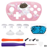 eXtremeRate Octagonal Gated Sticks Design Faceplate Shell with ThumbsGear Thumbsticks for Nintendo Switch 2 Pro Controller - Cherry Blossoms Kitten - BDEPTR009