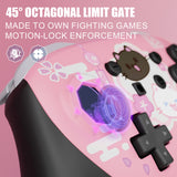 eXtremeRate Octagonal Gated Sticks Design Faceplate Shell with ThumbsGear Thumbsticks for Nintendo Switch 2 Pro Controller - Cherry Blossoms Kitten - BDEPTR009