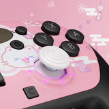 eXtremeRate Octagonal Gated Sticks Design Faceplate Shell with ThumbsGear Thumbsticks for Nintendo Switch 2 Pro Controller - Cherry Blossoms Kitten - BDEPTR009