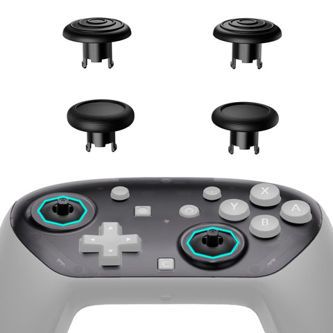 eXtremeRate Octagonal Gated Sticks Design Faceplate Shell with ThumbsGear Thumbsticks for Nintendo Switch 2 Pro Controller - Clear Slate Black - BDEPTM002