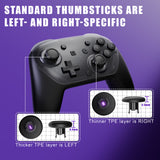 eXtremeRate Octagonal Gated Sticks Design Faceplate Shell with ThumbsGear Thumbsticks for Nintendo Switch 2 Pro Controller - Clear Slate Black - BDEPTM002