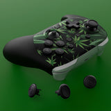 eXtremeRate Octagonal Gated Sticks Design Faceplate Shell with ThumbsGear Thumbsticks for Nintendo Switch 2 Pro Controller - Green Weeds - BDEPTR002