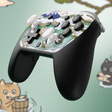 eXtremeRate Octagonal Gated Sticks Design Faceplate Shell with ThumbsGear Thumbsticks for Nintendo Switch 2 Pro Controller - Hot Spring Kitties - BDEPTR008