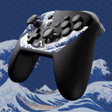 eXtremeRate Octagonal Gated Sticks Design Faceplate Shell with ThumbsGear Thumbsticks for Nintendo Switch 2 Pro Controller - The Great Wave Off Kanagawa - BDEPTR001