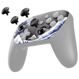 eXtremeRate Octagonal Gated Sticks Design Faceplate Shell with ThumbsGear Thumbsticks for Nintendo Switch 2 Pro Controller - The Great Wave Off Kanagawa - BDEPTR001