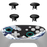 eXtremeRate Octagonal Gated Sticks Design Faceplate Shell with ThumbsGear Thumbsticks for Nintendo Switch 2 Pro Controller - The Great Wave Off Kanagawa - BDEPTR001