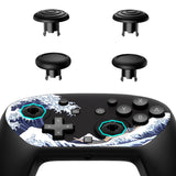 eXtremeRate Octagonal Gated Sticks Design Faceplate Shell with ThumbsGear Thumbsticks for Nintendo Switch 2 Pro Controller - The Great Wave Off Kanagawa - BDEPTR001