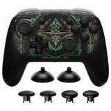 eXtremeRate Octagonal Gated Sticks Design Faceplate Shell with ThumbsGear Thumbsticks for Nintendo Switch 2 Pro Controller - Totem of Kingdom Black - BDEPTR004