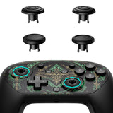 eXtremeRate Octagonal Gated Sticks Design Faceplate Shell with ThumbsGear Thumbsticks for Nintendo Switch 2 Pro Controller - Totem of Kingdom Black - BDEPTR004