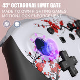 eXtremeRate Octagonal Gated Sticks Design Faceplate Shell with ThumbsGear Thumbsticks for Nintendo Switch 2 Pro Controller - Winter Blossom - BDEPTR005