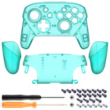 eXtremeRate Emerald Green Octagonal Gated Sticks Faceplate Backplate Handles, DIY Replacement Grip Housing Shell Cover for Nintendo Switch Pro Controller- Controller NOT Included - FRE624