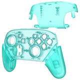 eXtremeRate Emerald Green Octagonal Gated Sticks Faceplate Backplate Handles, DIY Replacement Grip Housing Shell Cover for Nintendo Switch Pro Controller- Controller NOT Included - FRE624