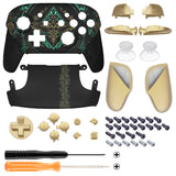 eXtremeRate Glow in Dark - Totem of Kingdom Black Faceplate Backplate Handles Cover, Octagonal Gated Sticks Design DIY Replacement Grip Housing Shell for Nintendo Switch Pro Controller - Controller NOT Included - FRE623