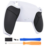 eXtremeRate Rubberized Black White Performance Rubberized Custom Back Housing Bottom Shell Compatible with ps5 Controller, Replacement Back Shell Cover Compatible with ps5 Controller - DPFU6005