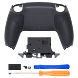 eXtremeRate Performance Custom Back Housing Bottom Shell for PS5 Controller BDM-010/020/030/040/050/060 - Rubberized Classic Gray & Dark Gray - DPFU6004G2