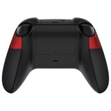 eXtremeRate Rubberized Scarlet Red & Black Performance Non-Slip Texture Rubberized Grips Replacement Back Panels for Xbox Series X/S Controller - PX3C3003