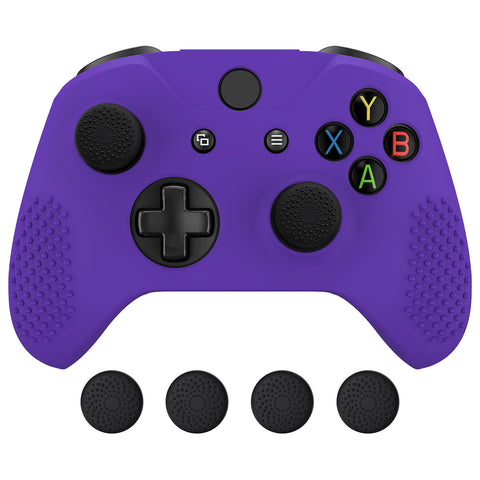 eXtremeRate PlayVital Soft Silicone Controller Cover Thumb Stick  Caps for Xbox One S for Xbox One X - Purple - XBOWP0056GC