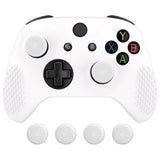 eXtremeRate PlayVital Soft Silicone Controller Cover Thumb Stick  Caps for Xbox One S for Xbox One X - White - XBOWP0057GC