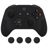 eXtremeRate PlayVital Soft Silicone Controller Cover Thumb Stick  Caps for Xbox One S for Xbox One X Black-XBOWP0001GC