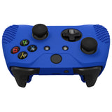 eXtremeRate PlayVital Soft Dark Blue Silicone Controller Cover Grips Caps for Xbox One S for Xbox One X-XBOWP0040GC