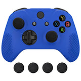 eXtremeRate PlayVital Soft Dark Blue Silicone Controller Cover Grips Caps for Xbox One S for Xbox One X-XBOWP0040GC