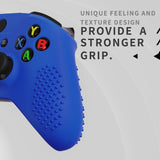 eXtremeRate PlayVital Soft Dark Blue Silicone Controller Cover Grips Caps for Xbox One S for Xbox One X-XBOWP0040GC