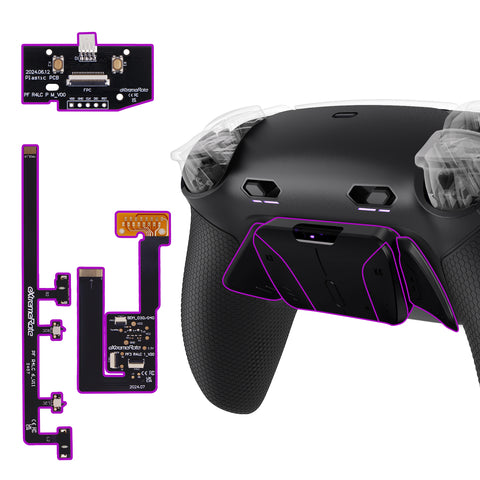 eXtremeRate RISE4 Plus MAX Back Paddles Kit with Clicky Trigger Stops & Rubberized Grip for PS5 Controller BDM-030/040/050/060 - Black - HKCPFM001M3