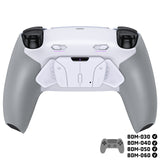 eXtremeRate RISE4 Plus MAX Back Paddles Kit with Clicky Trigger Stops & Rubberized Grip for PS5 Controller BDM-030/040/050/060 - White Gray - HKCPFM002M3