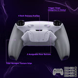 eXtremeRate RISE4 Plus MAX Back Paddles Kit with Clicky Trigger Stops & Rubberized Grip for PS5 Controller BDM-030/040/050/060 - White Gray - HKCPFM002M3
