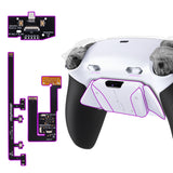 eXtremeRate RISE4 Plus MAX Back Paddles Kit with Clicky Trigger Stops & Rubberized Grip for PS5 Controller BDM-030/040/050/060 - White Black - White - HKCPFM003M3