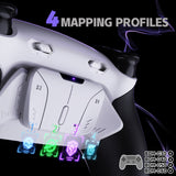 eXtremeRate RISE4 Plus MAX Back Paddles Kit with Clicky Trigger Stops & Rubberized Grip for PS5 Controller BDM-030/040/050/060 - White Black - White - HKCPFM003M3
