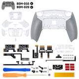 eXtremeRate RISE4 Plus MAX Back Paddles Kit with Clicky Trigger Stops & Rubberized Grip for PS5 Controller BDM-010/020 - Clear & Gray - HKCPFM007
