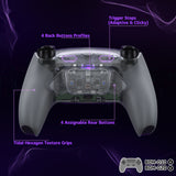eXtremeRate RISE4 Plus MAX Back Paddles Kit with Clicky Trigger Stops & Rubberized Grip for PS5 Controller BDM-010/020 - Clear & Gray - HKCPFM007