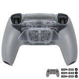 eXtremeRate RISE4 Plus MAX Back Paddles Kit with Clicky Trigger Stops & Rubberized Grip for PS5 Controller BDM-030/040/050 - Clear & Gray - HKCPFM007M2