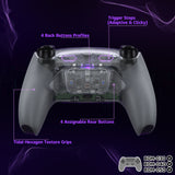 eXtremeRate RISE4 Plus MAX Back Paddles Kit with Clicky Trigger Stops & Rubberized Grip for PS5 Controller BDM-030/040/050 - Clear & Gray - HKCPFM007M2
