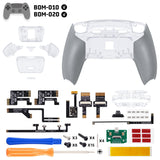 eXtremeRate RISE Plus MAX Back Paddles Kit with Clicky Trigger Stops & Rubberized Grip for PS5 Controller BDM-010/020 - Clear & Gray - GQTPFM007