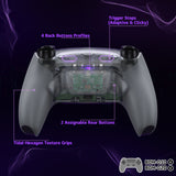 eXtremeRate RISE Plus MAX Back Paddles Kit with Clicky Trigger Stops & Rubberized Grip for PS5 Controller BDM-010/020 - Clear & Gray - GQTPFM007