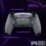 eXtremeRate RISE Plus MAX Back Paddles Kit with Clicky Trigger Stops & Rubberized Grip for PS5 Controller BDM-030/040/050 - Clear & Gray - GQTPFM007M2