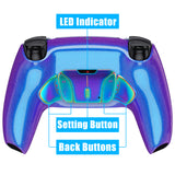 eXtremeRate Rainbow Aura Blue & Purple Real Metal Buttons (RMB) Version RISE4 Remap Kit for PS5 Controller BDM-030/040 - Chameleon Purple Blue - YPFJ7014G3