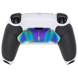 eXtremeRate Rainbow Aura Blue & Purple Real Metal Buttons (RMB) Version RISE4 Remap Kit for PS5 Controller BDM-010/020 - Rubberized White Black - YPFJ7012