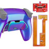 eXtremeRate Rainbow Aura Blue & Purple Real Metal Buttons (RMB) Version RISE Remap Kit for PS5 Controller BDM-030/040/050 - Chameleon Purple Blue - XPFJ7014G3